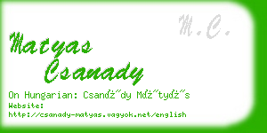 matyas csanady business card